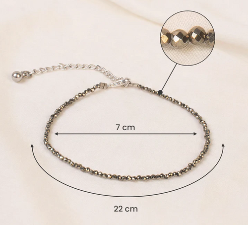 Dhanmayi Raw Pyrite Anklet & Bracelet (Couple Combo)