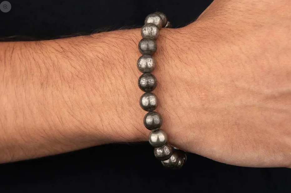 Dhanmayi Raw Pyrite Anklet & Bracelet (Couple Combo)